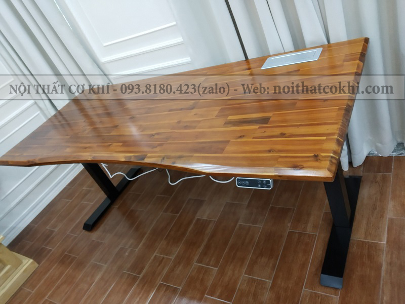 bàn nâng hạ thông minh 2300b mặt gỗ tràm sơn pu 220x80